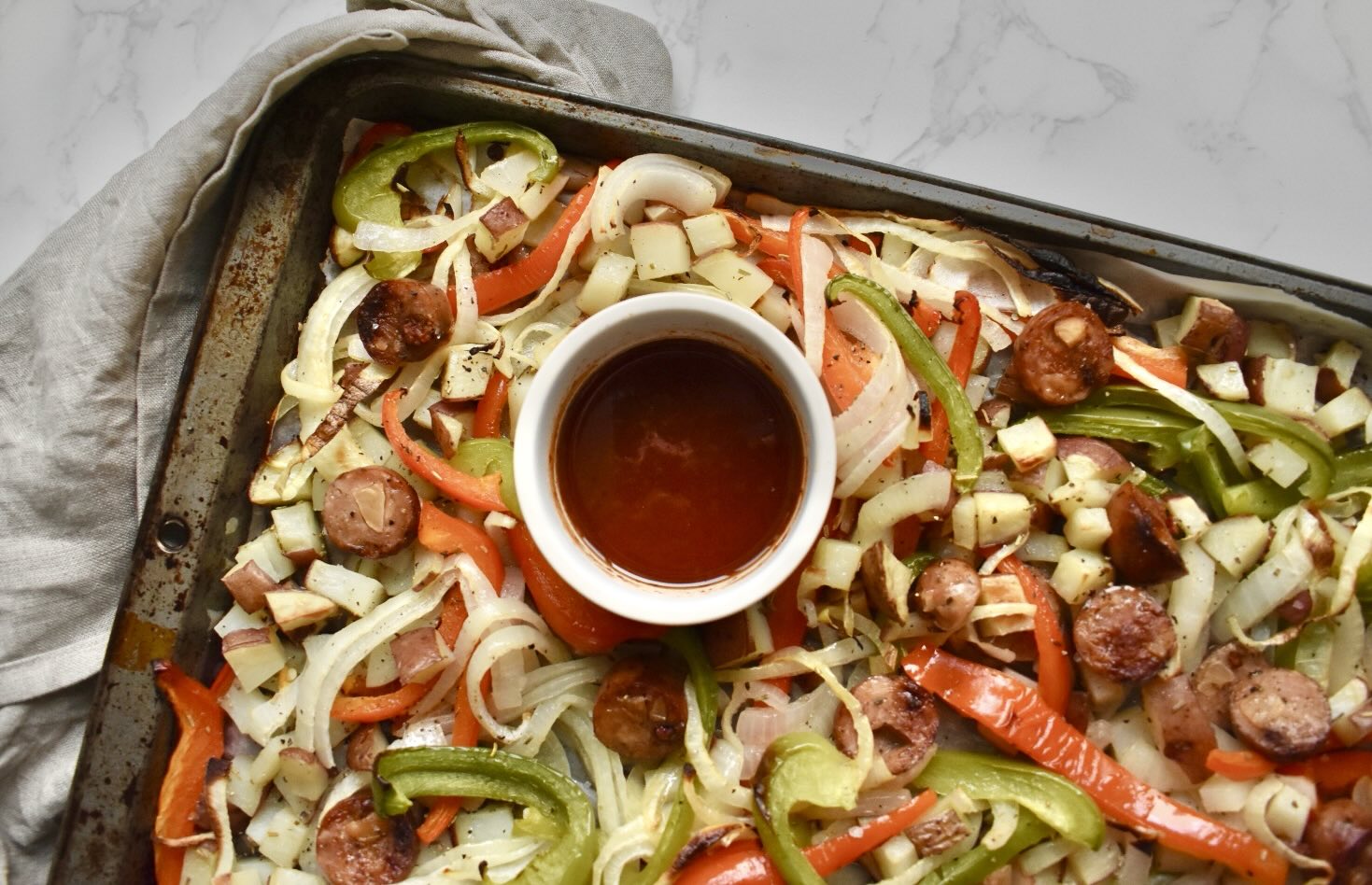 sausage-peppers-onions-and-potato-bake-recipe